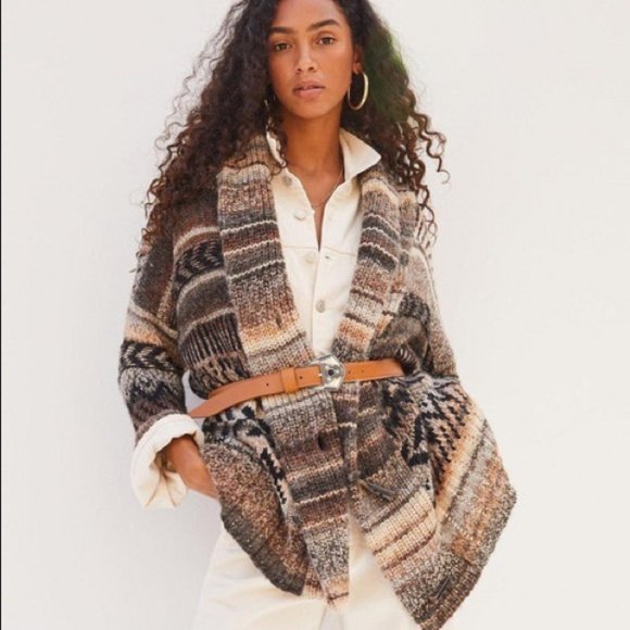Anthropologie Sweaters - NWT PILCRO ANTHROPOLOGIE Emilie Shawl Collar Chunky Knit Cardigan Med/Large